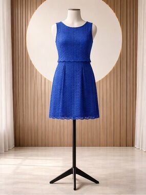 American Living Royal Blue Lace Sleeveless Mini Dress